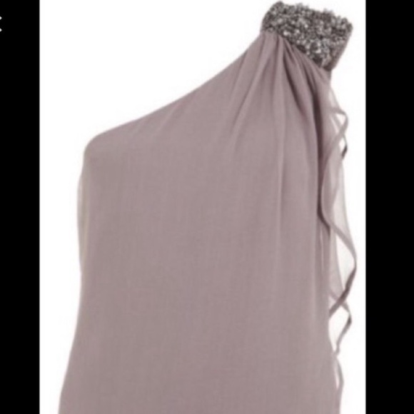NWT French‎ Connection drape delight dress dusty purple beaded one shoulder Sz 6 - Picture 2 of 15